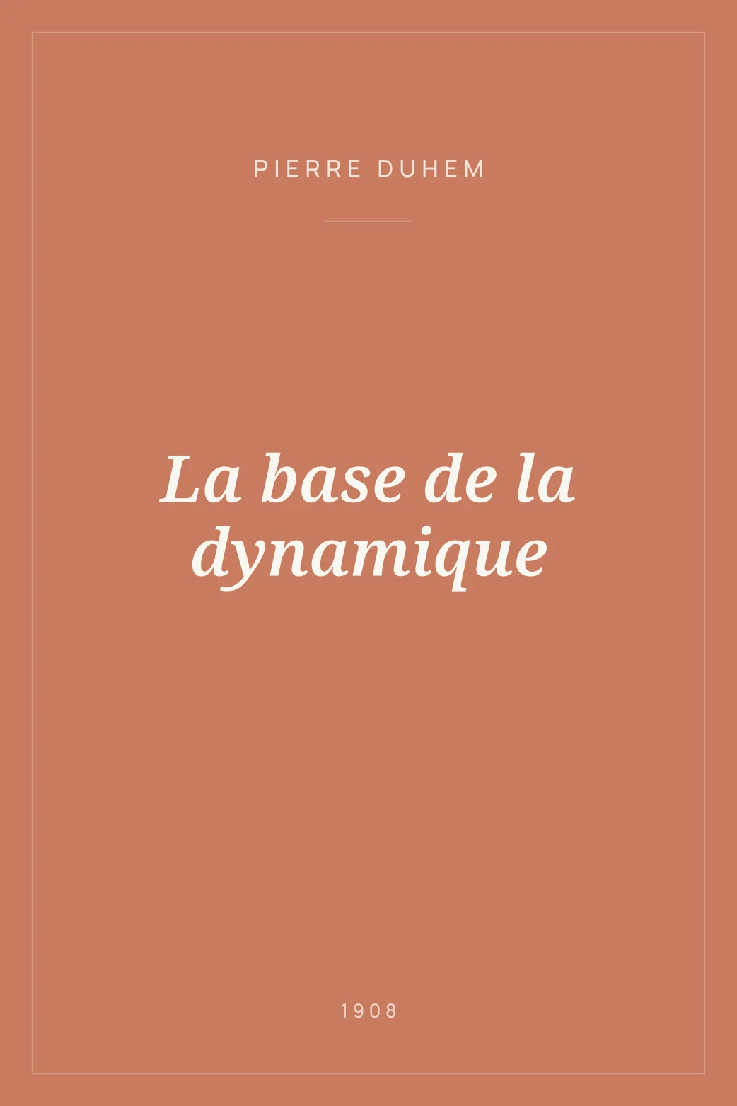Portada de La base de la dynamique