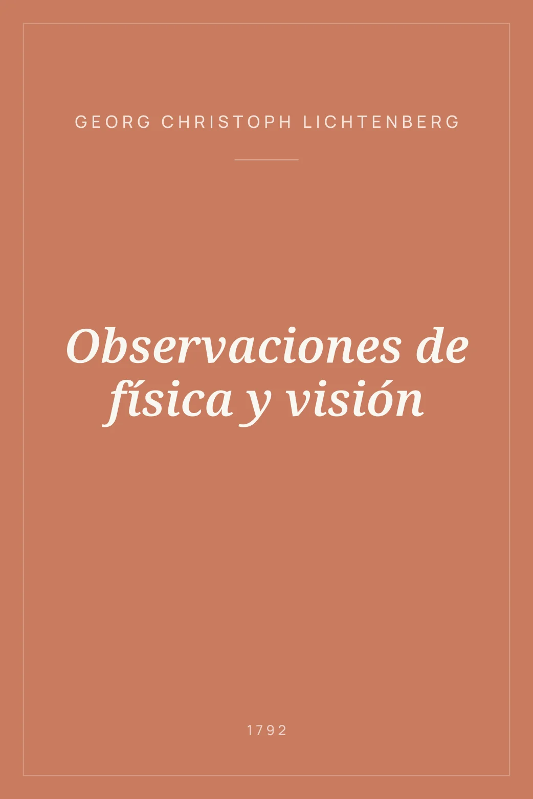 Portada de Observaciones de física y visión