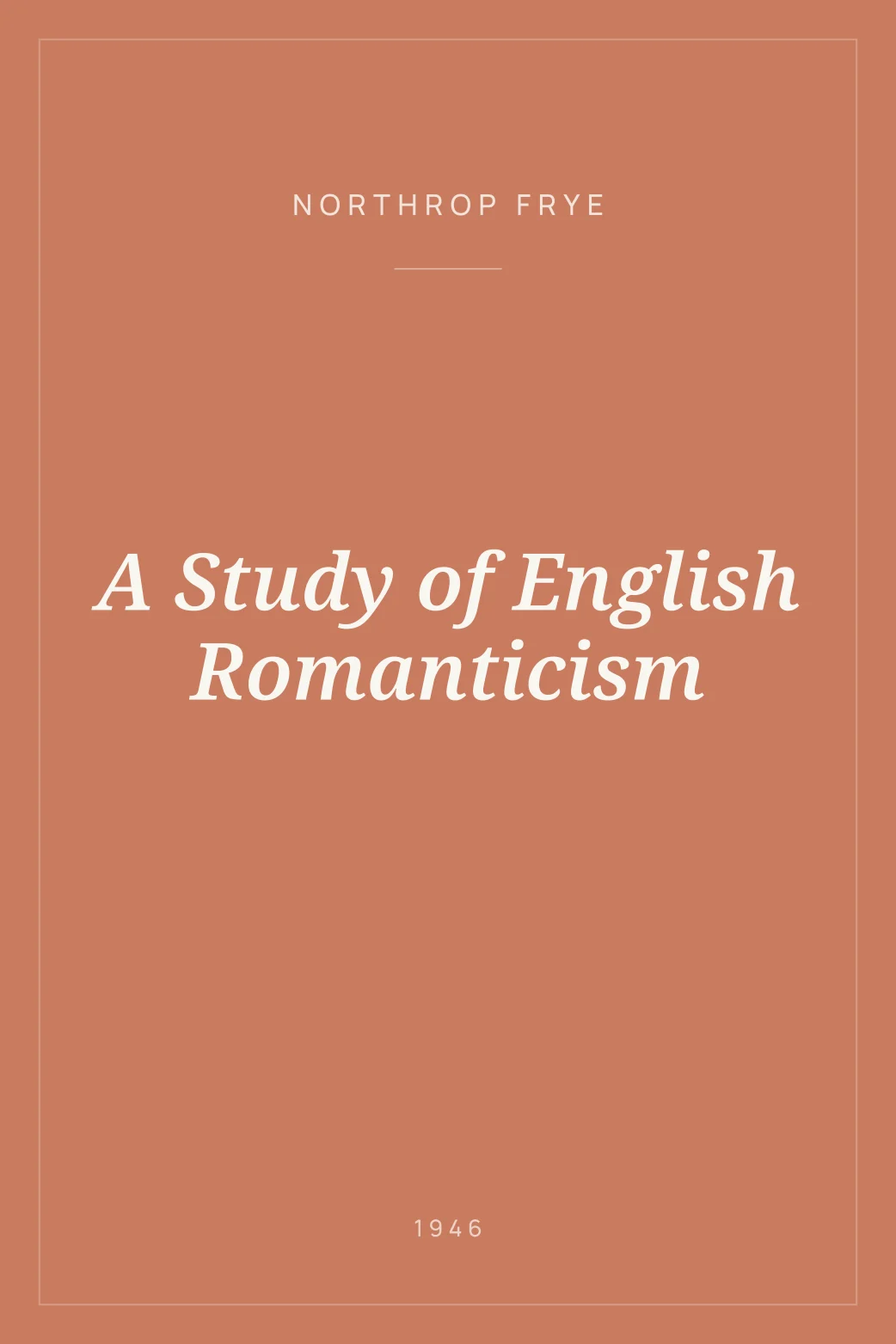 Portada de A Study of English Romanticism