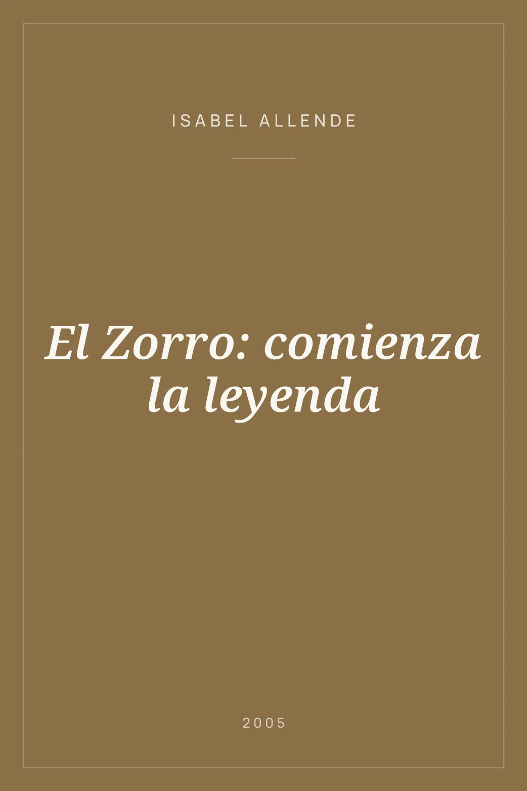 Portada de El Zorro: comienza la leyenda
