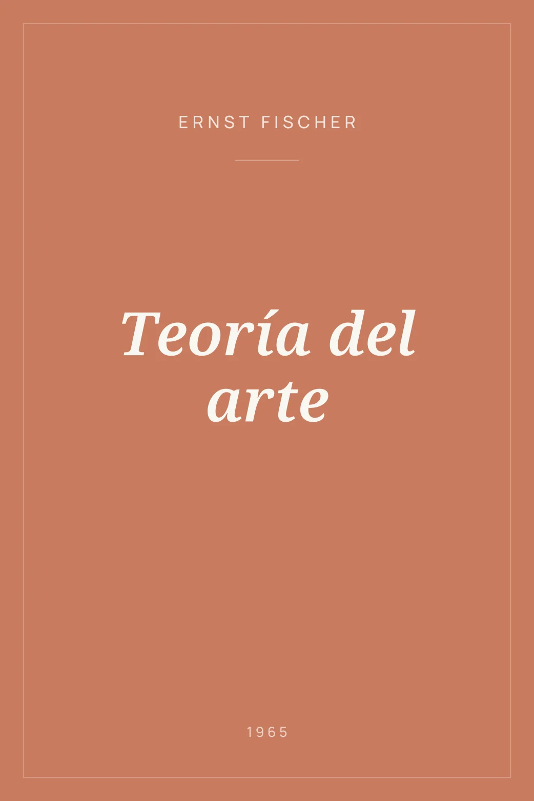 Portada de Teoría del arte