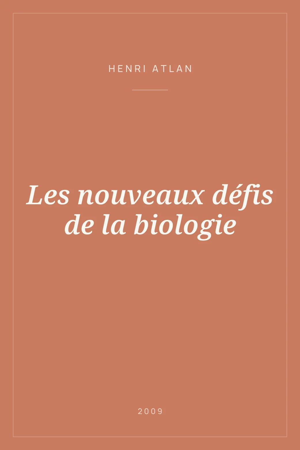 Portada de Les nouveaux défis de la biologie
