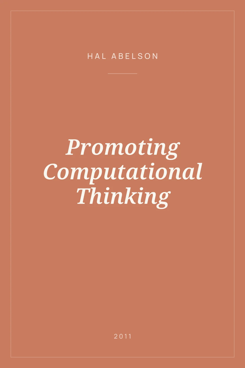 Portada de Promoting Computational Thinking