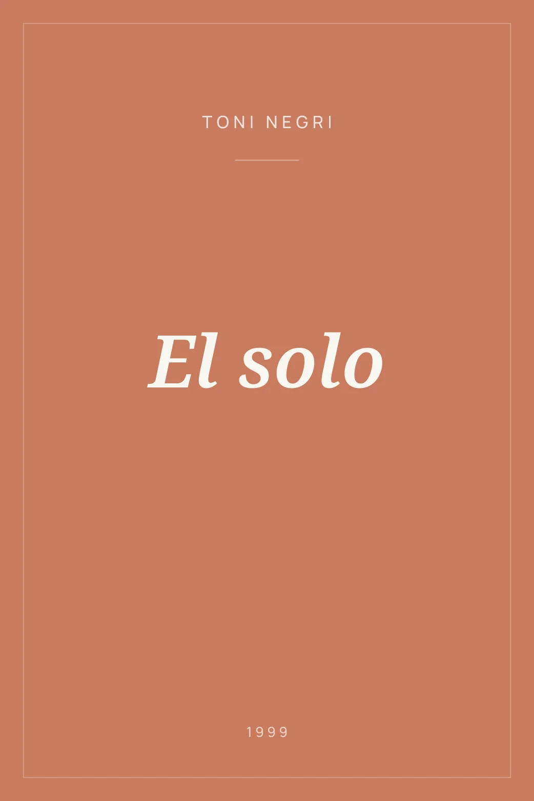 Portada de El solo