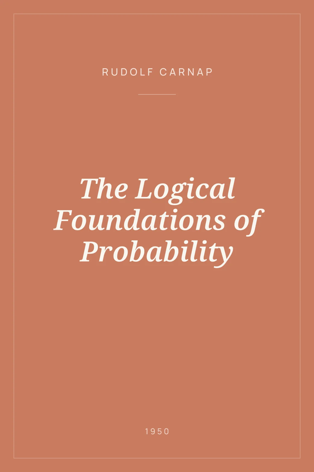 Portada de The Logical Foundations of Probability
