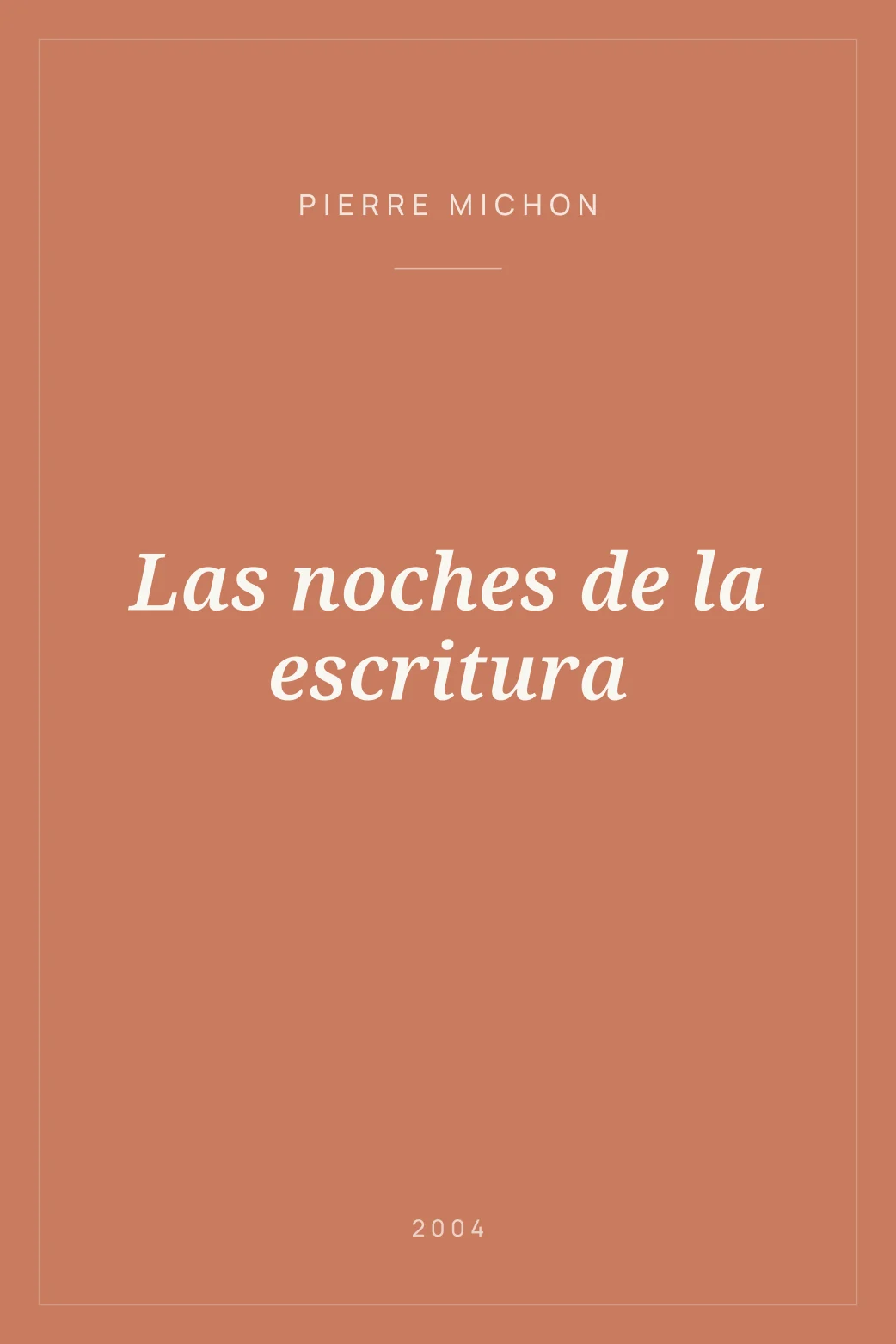 Portada de Las noches de la escritura