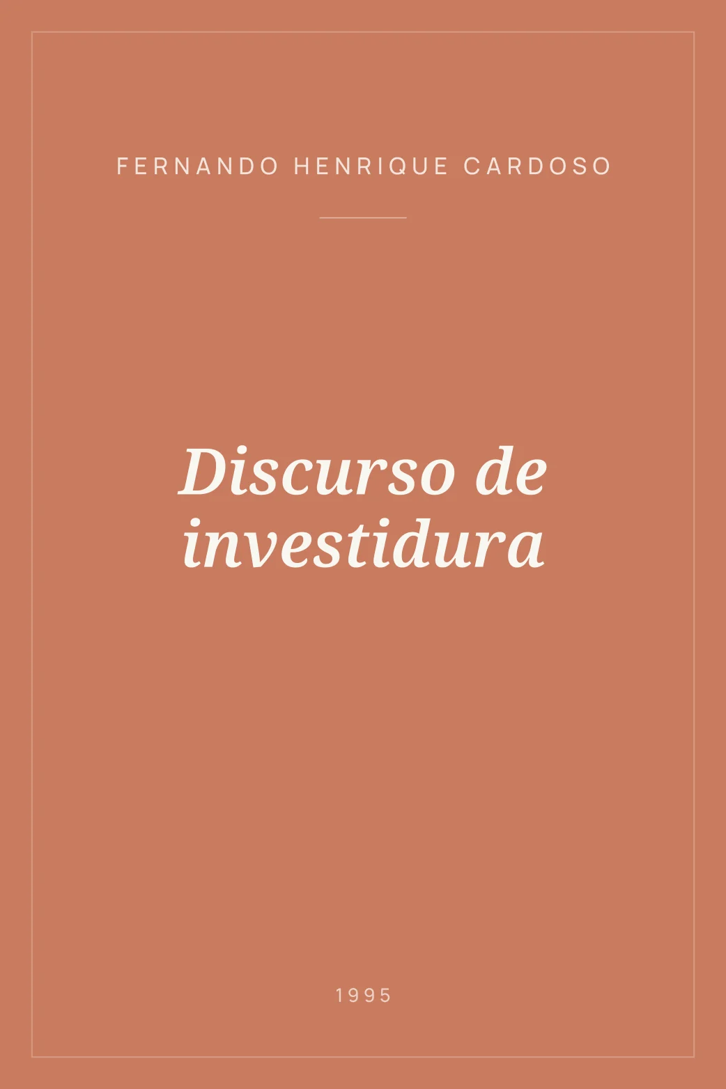 Portada de Discurso de investidura