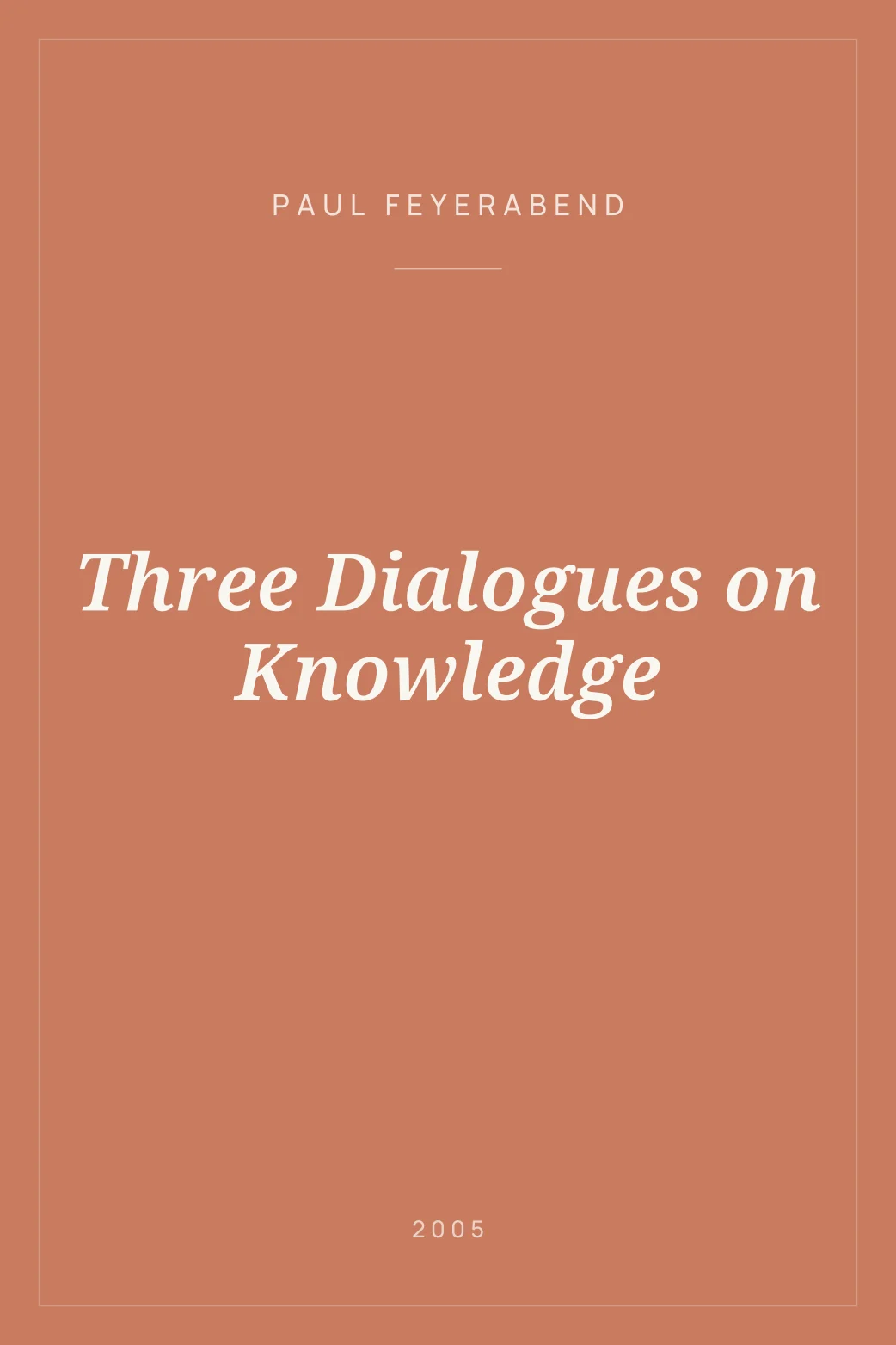 Portada de Three Dialogues on Knowledge