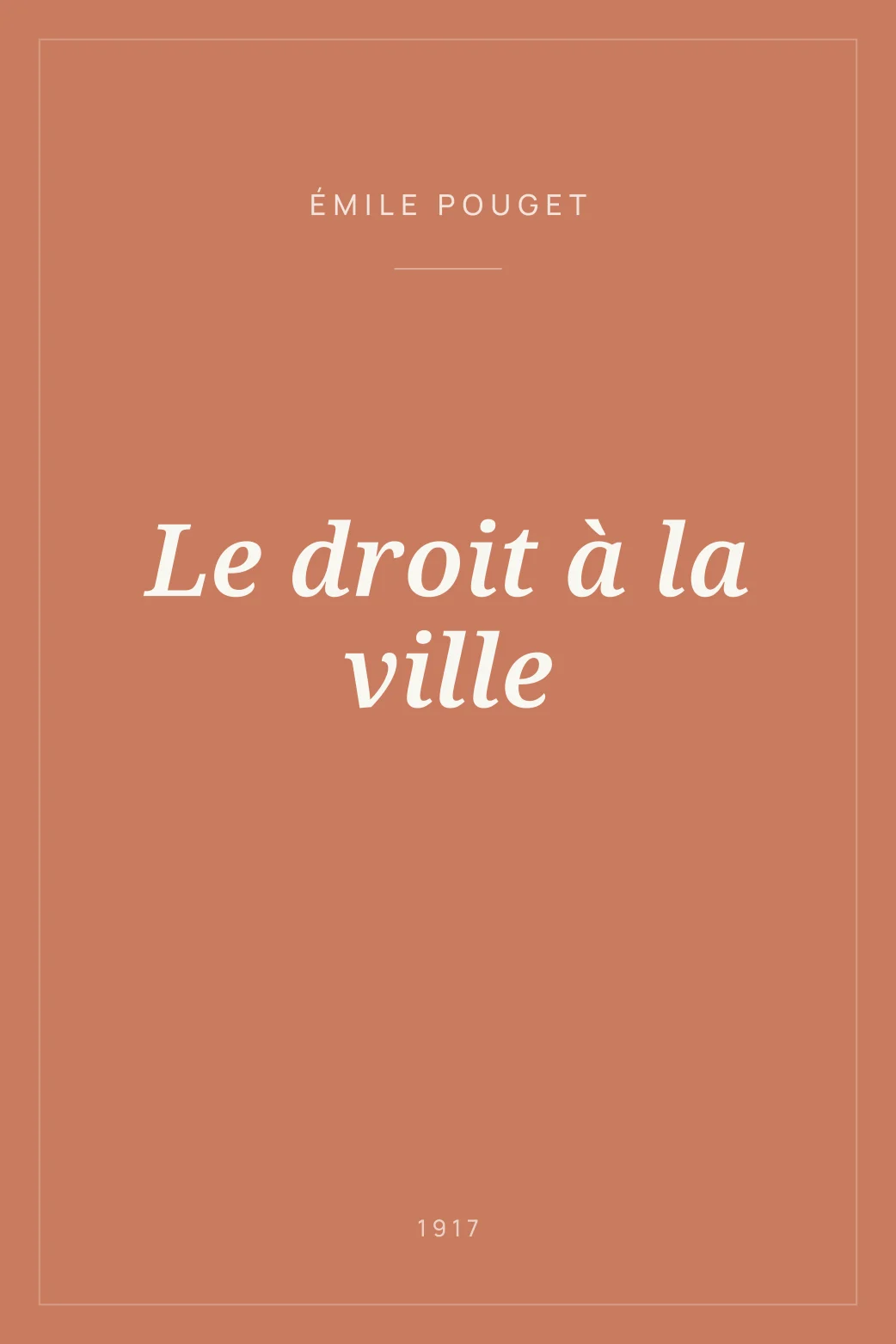 Portada de Le droit à la ville