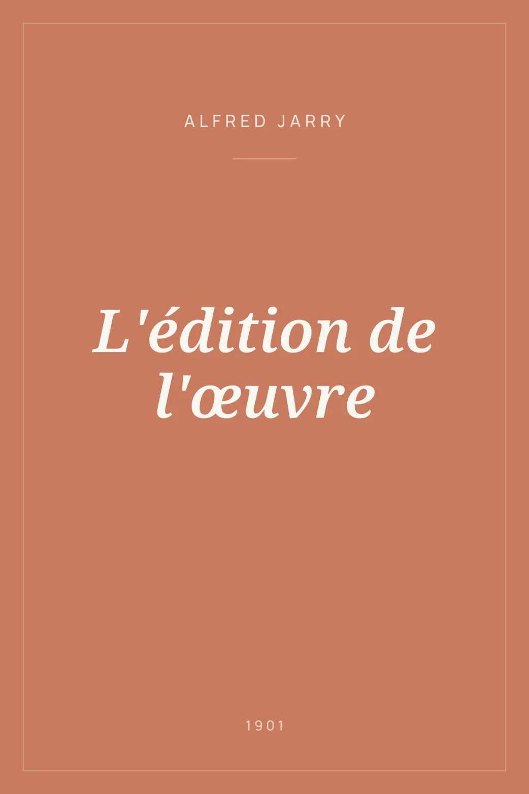 Portada de L'édition de l'œuvre
