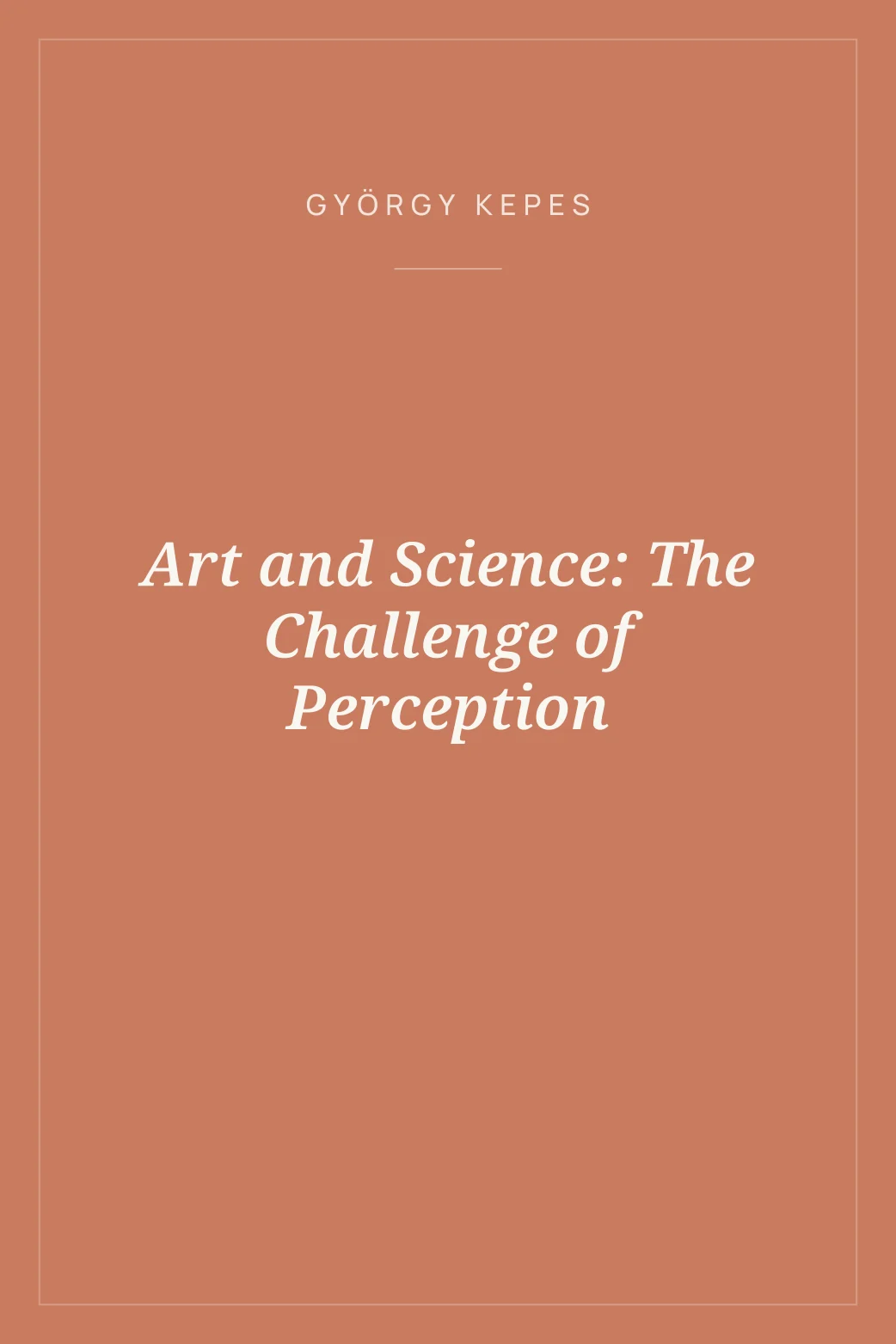 Portada de Art and Science: The Challenge of Perception