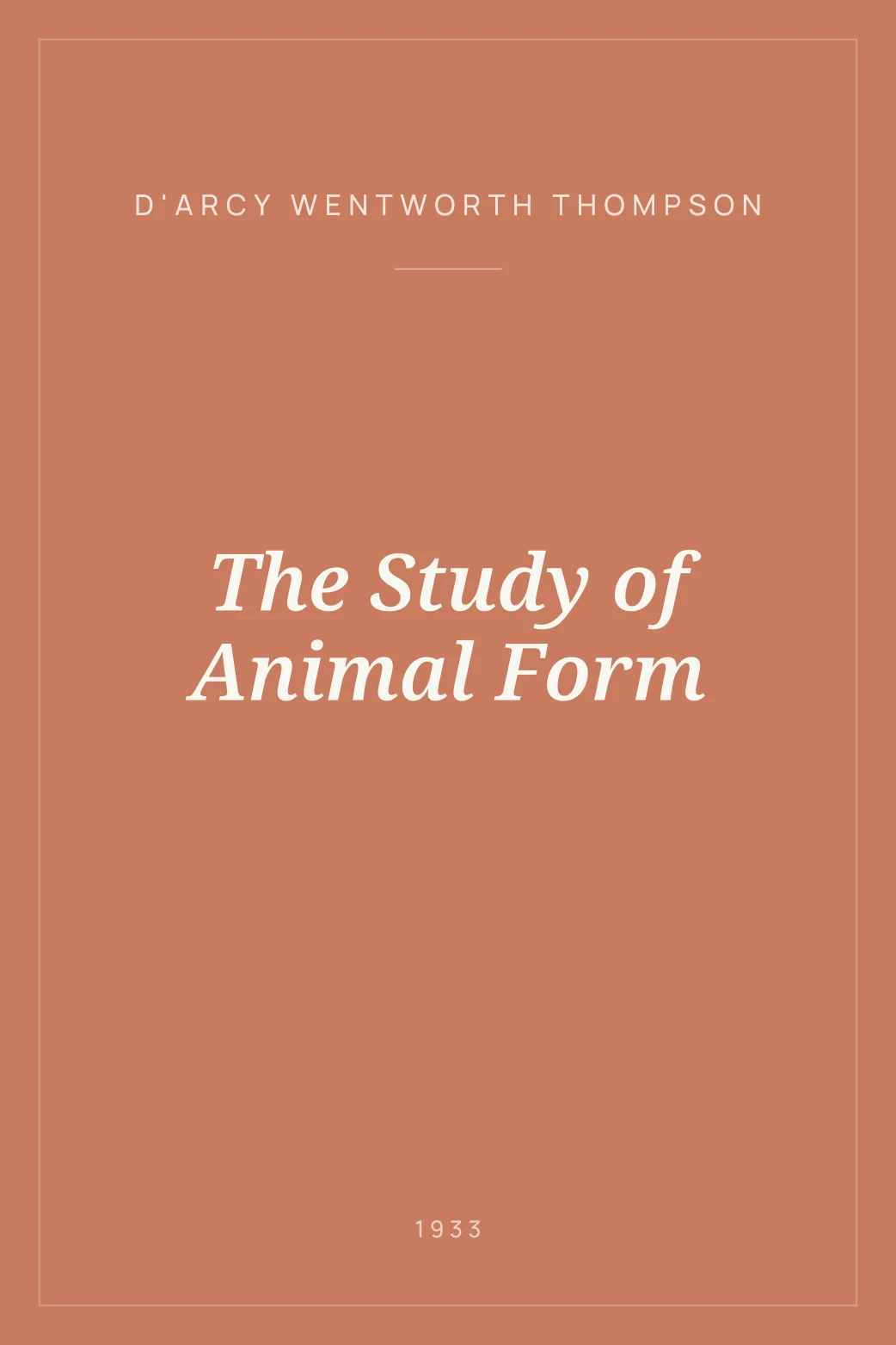 Portada de The Study of Animal Form