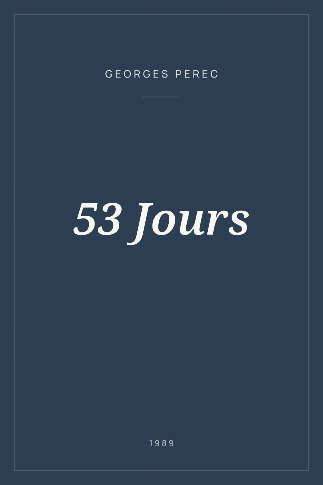 Portada de 53 Jours