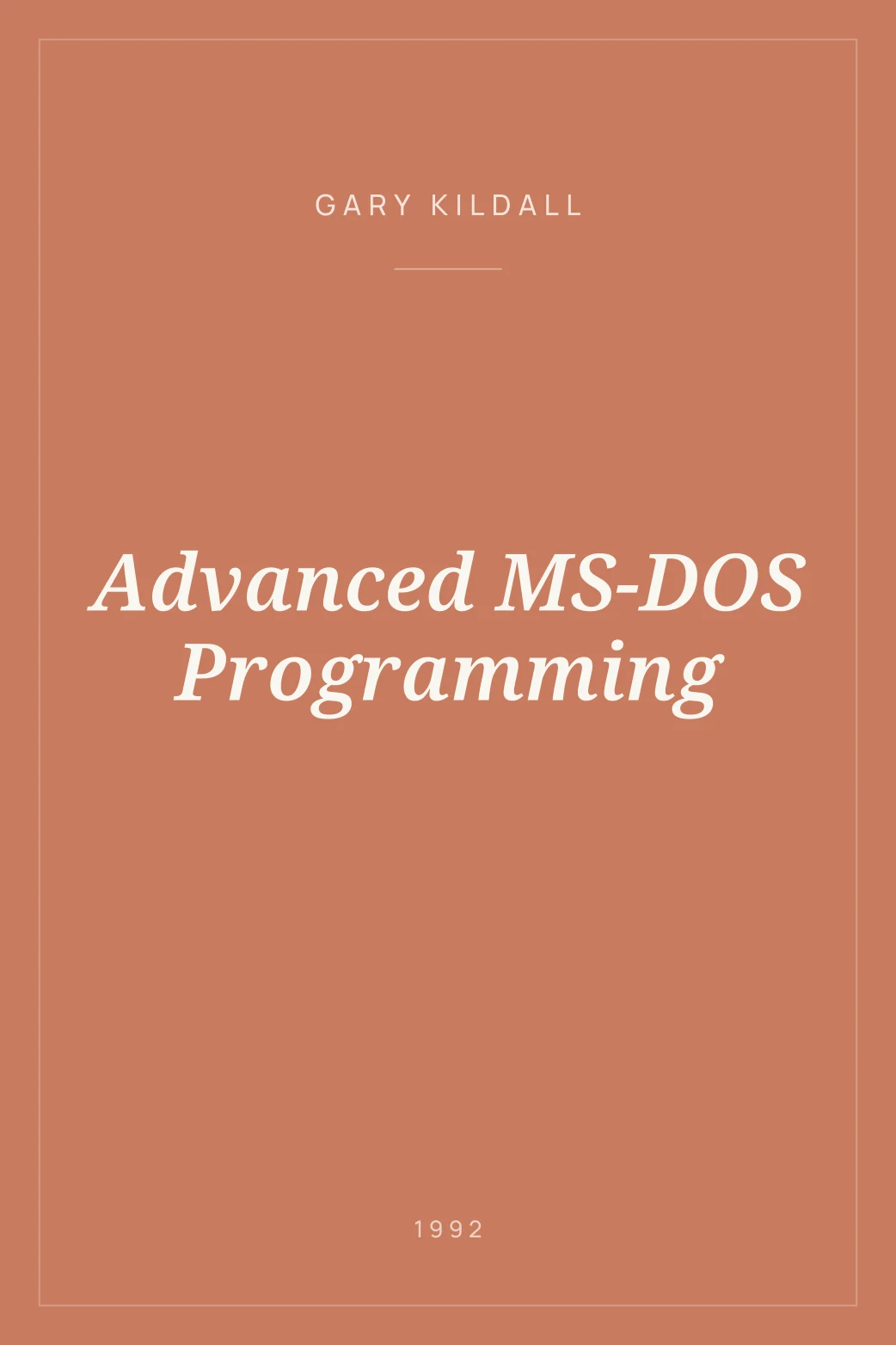 Portada de Advanced MS-DOS Programming