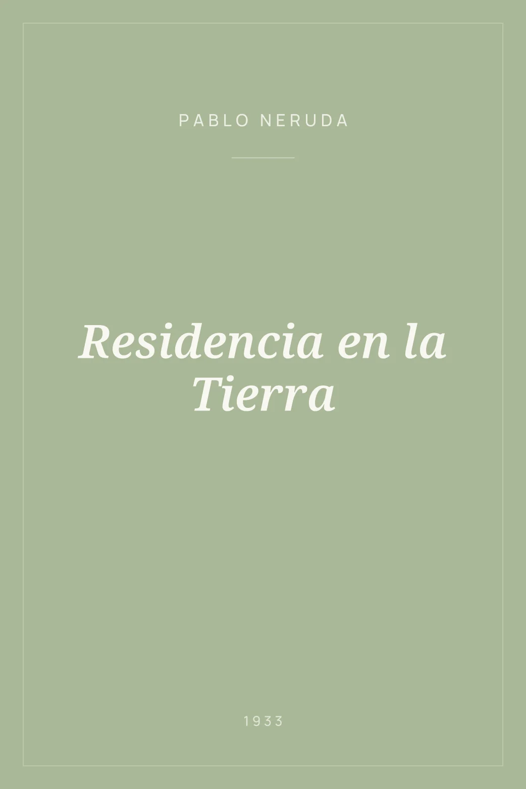 Portada de Residencia en la Tierra
