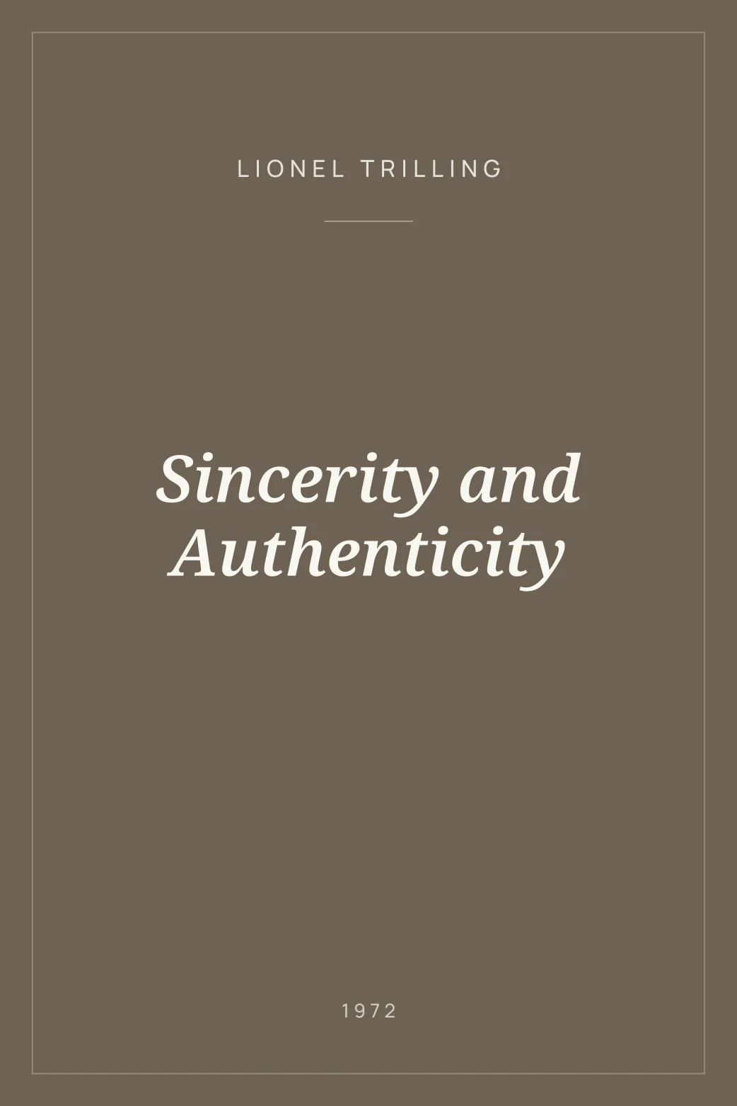 Portada de Sincerity and Authenticity