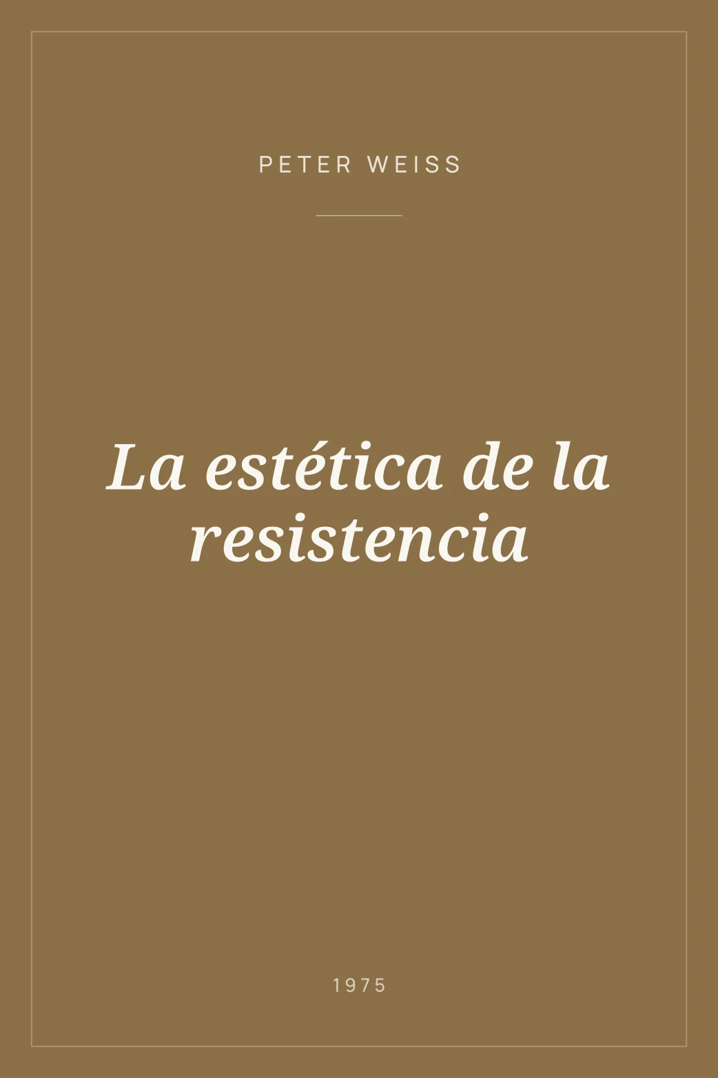 Portada de La estética de la resistencia