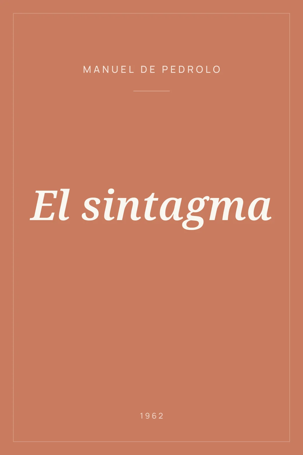 Portada de El sintagma