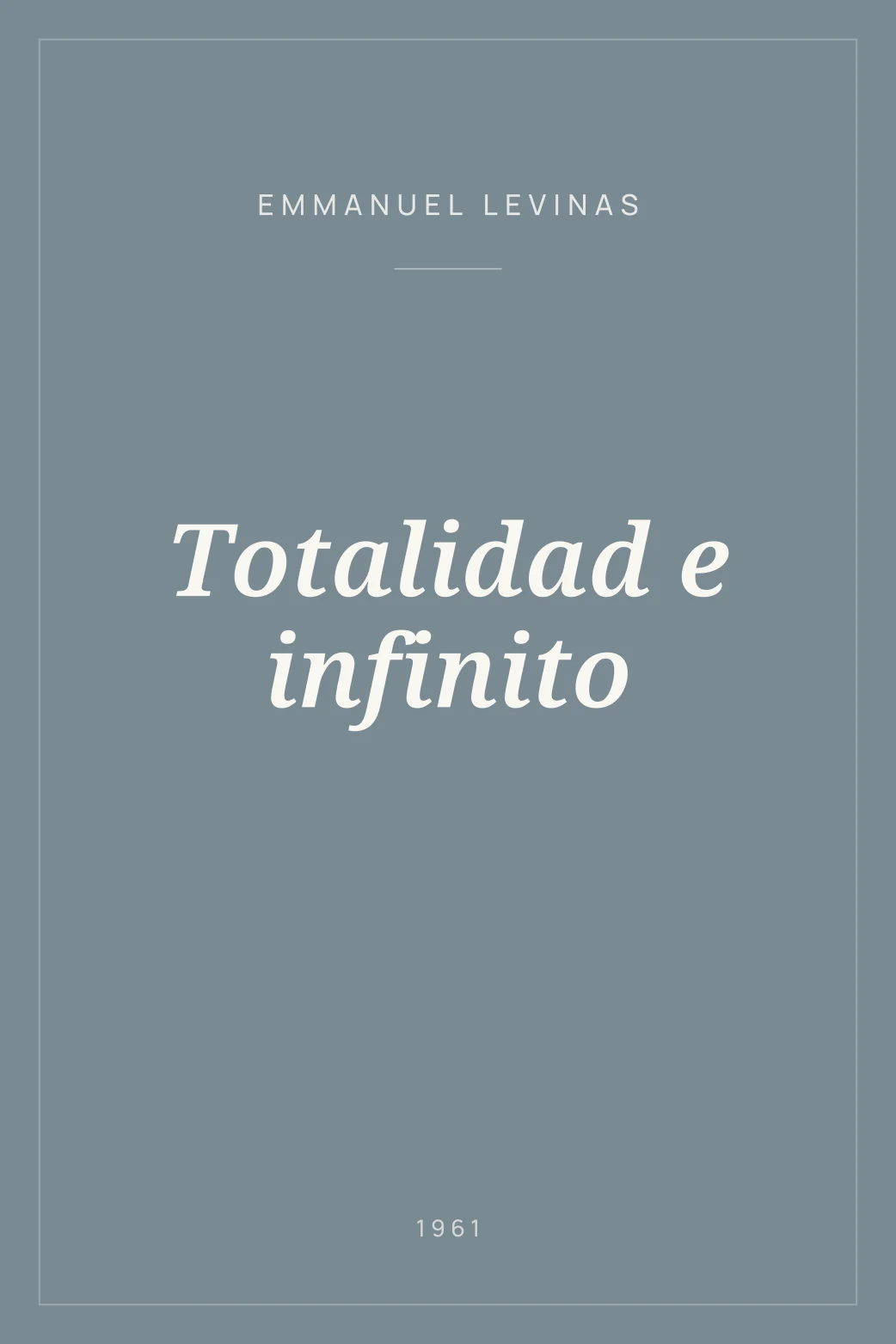 Portada de Totalidad e infinito