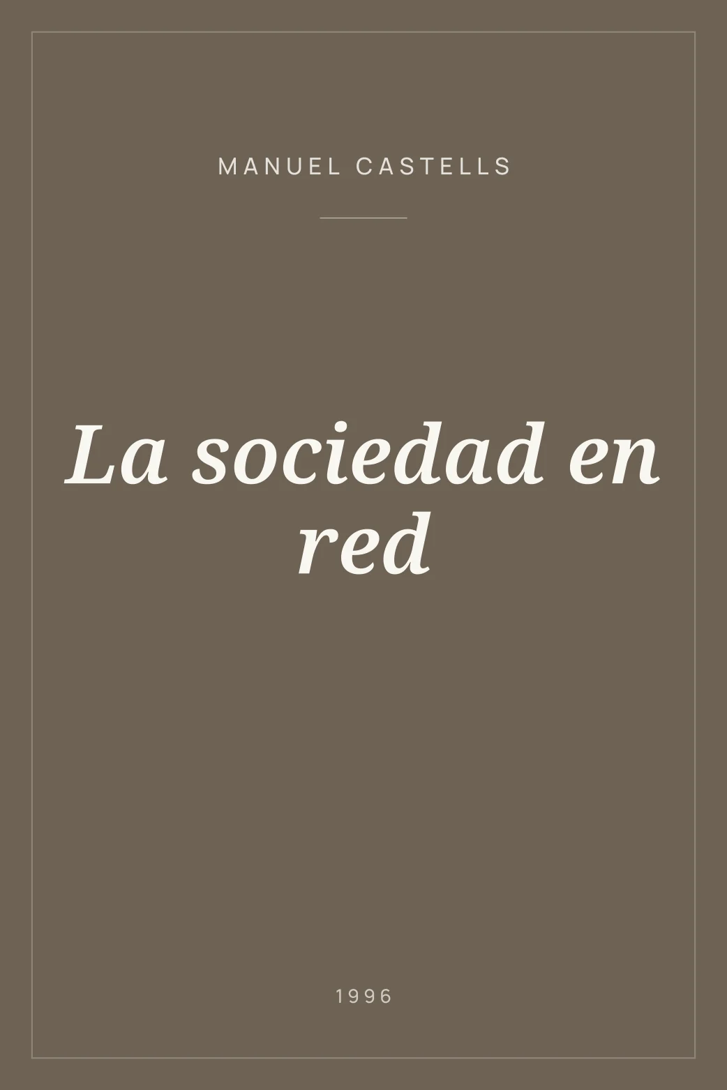 Portada de La sociedad en red