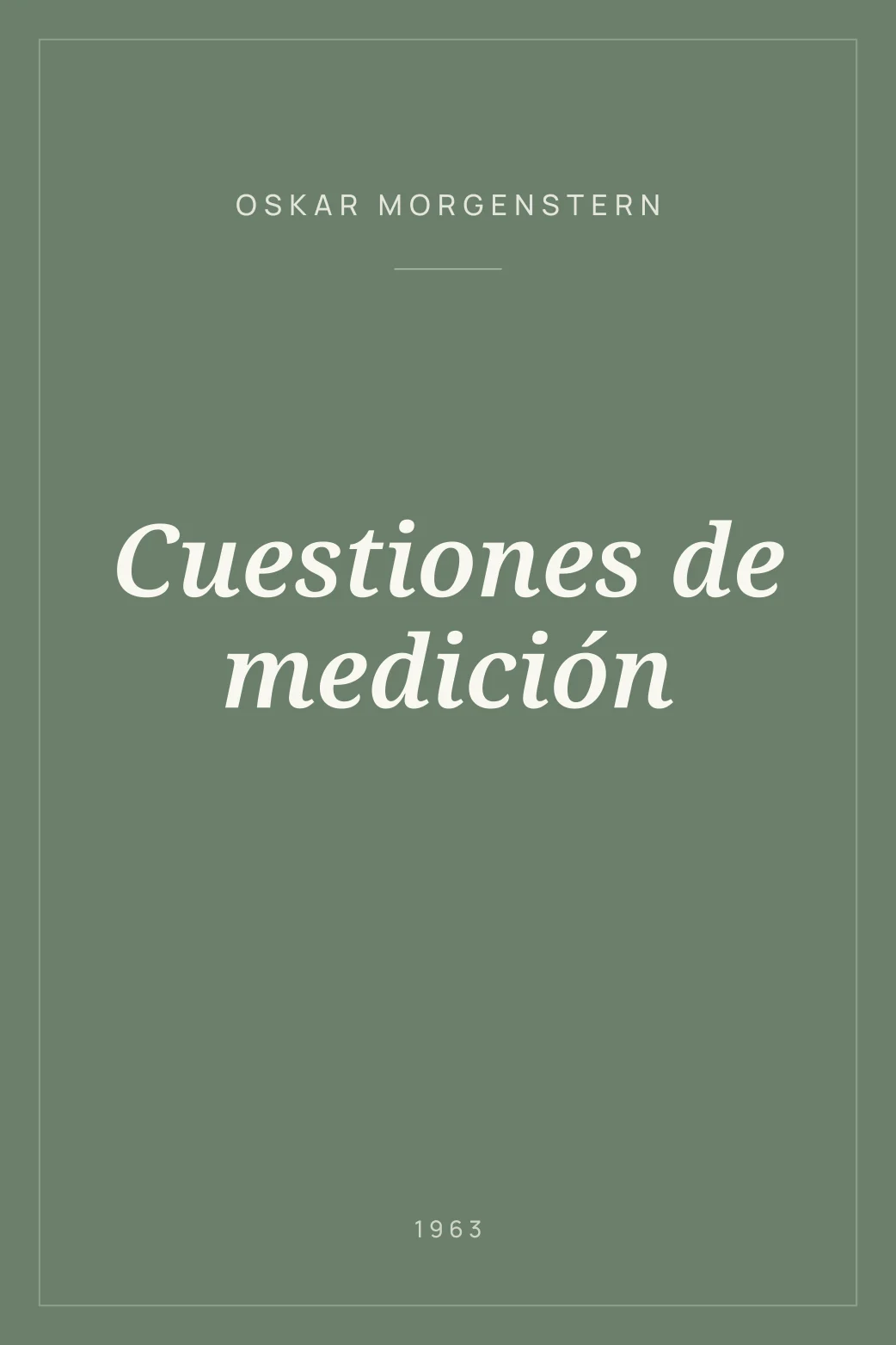 Portada de Cuestiones de medición