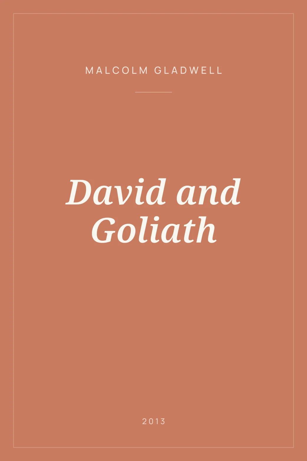 Portada de David and Goliath
