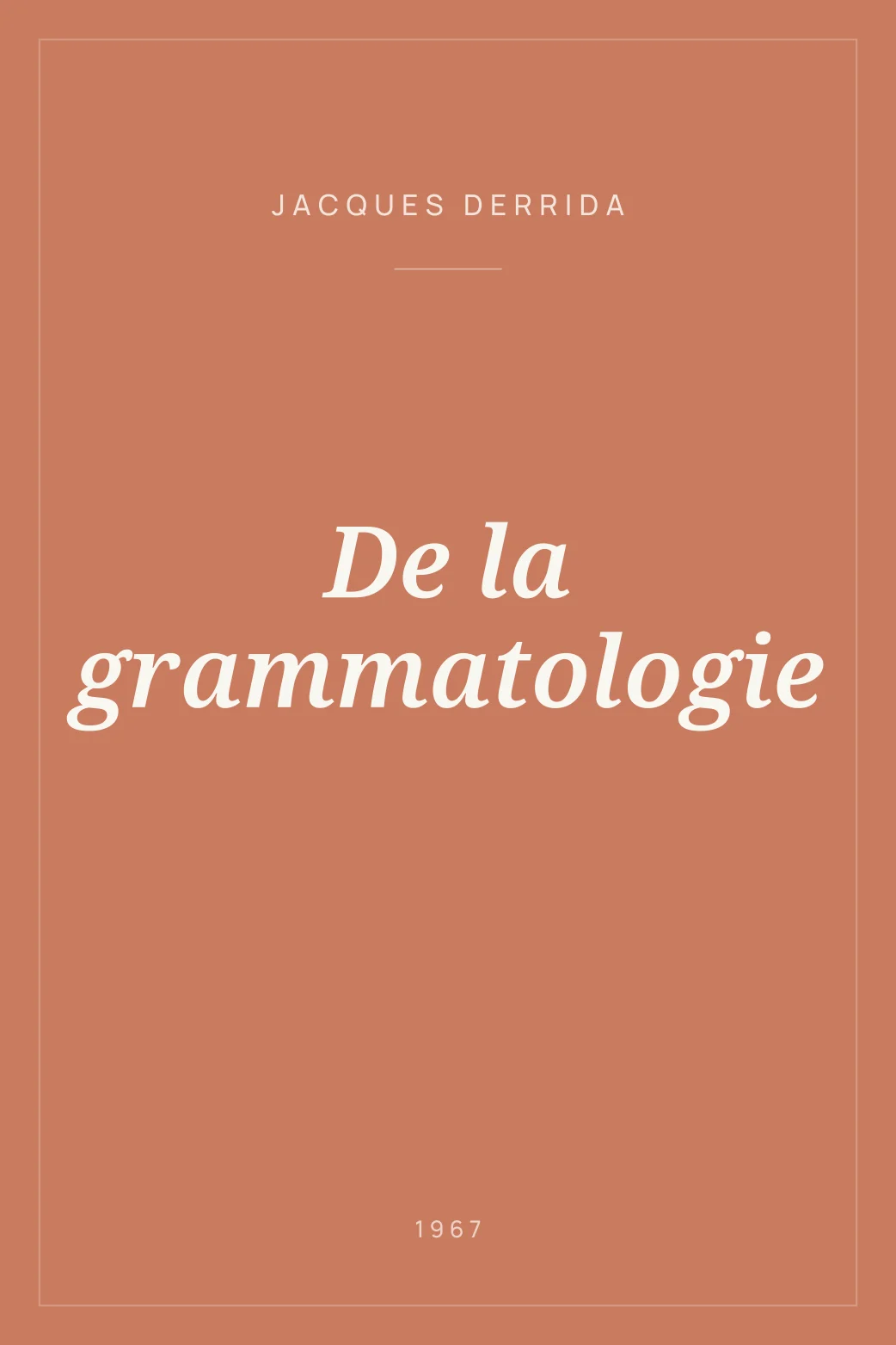 Portada de De la grammatologie