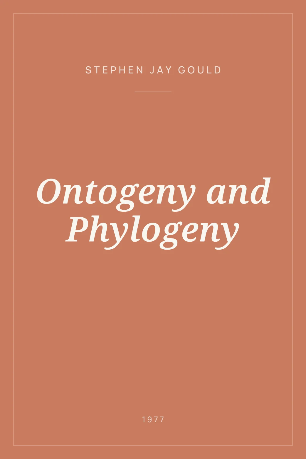 Portada de Ontogeny and Phylogeny