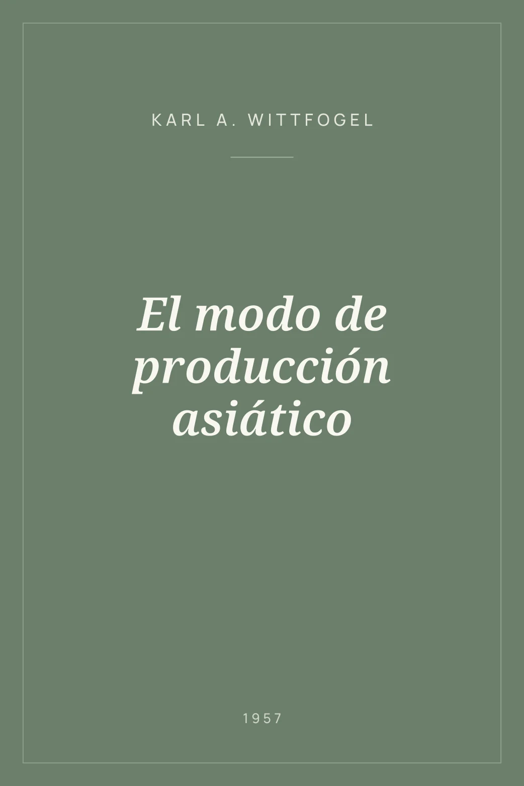 Portada de El modo de producción asiático