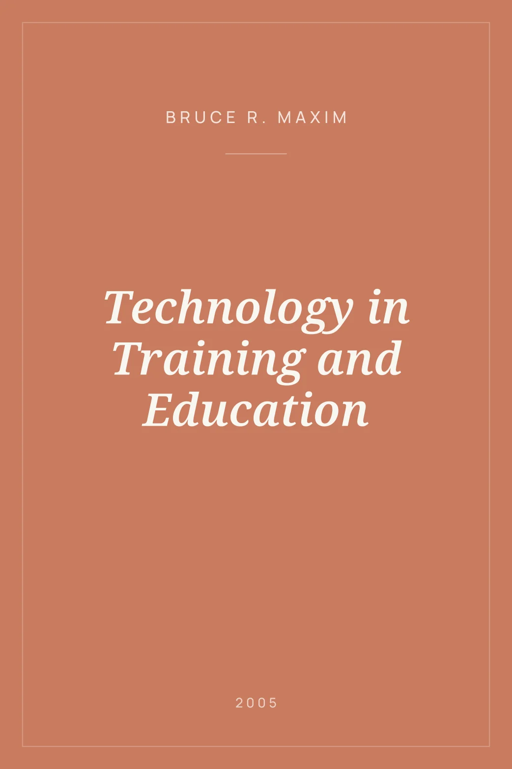 Portada de Technology in Training and Education