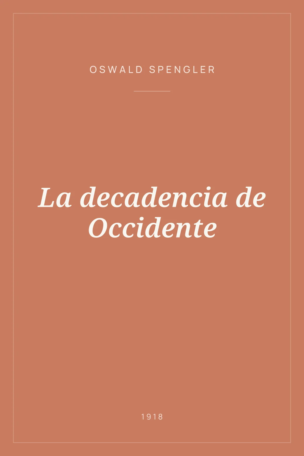 Portada de La decadencia de Occidente