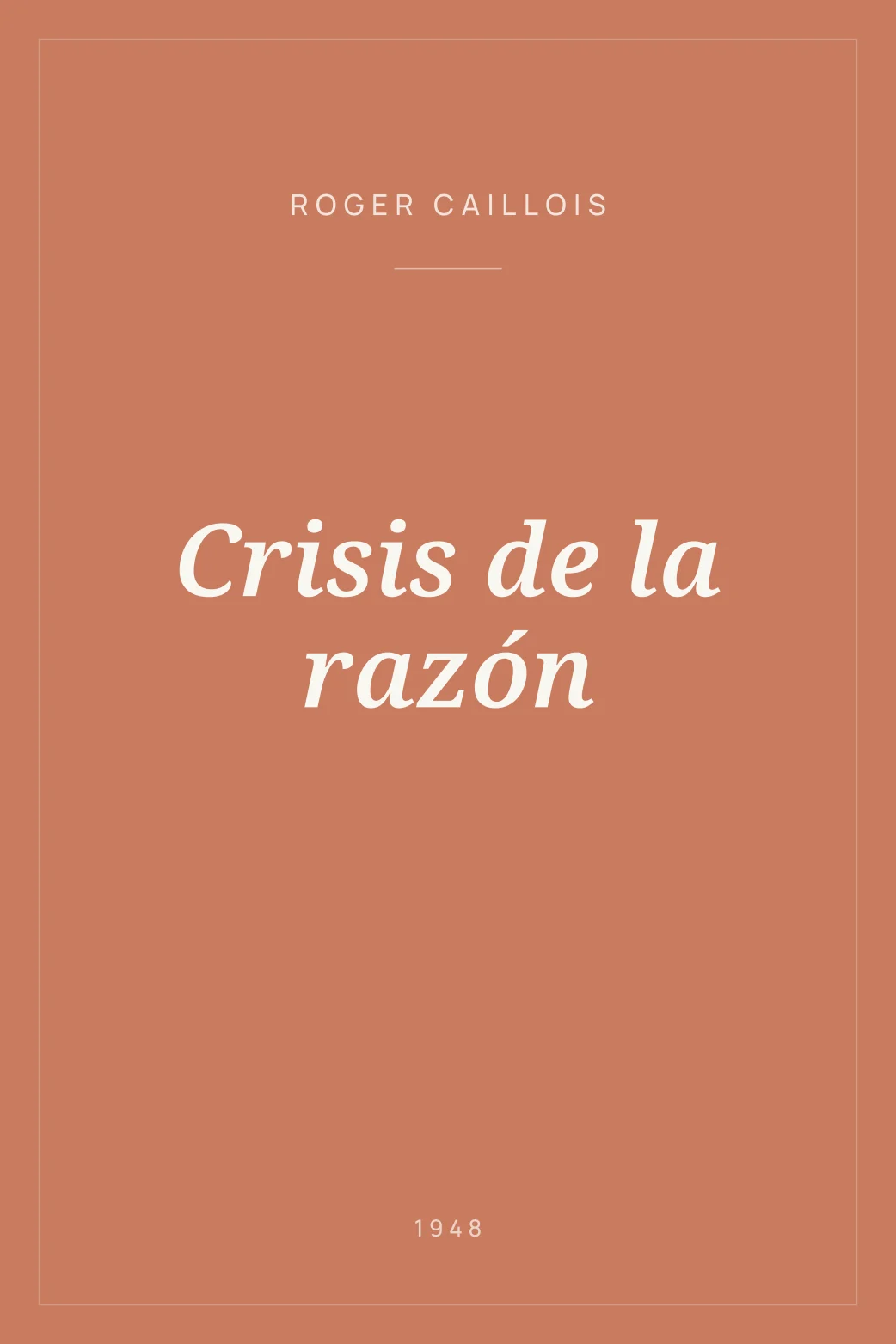 Portada de Crisis de la razón