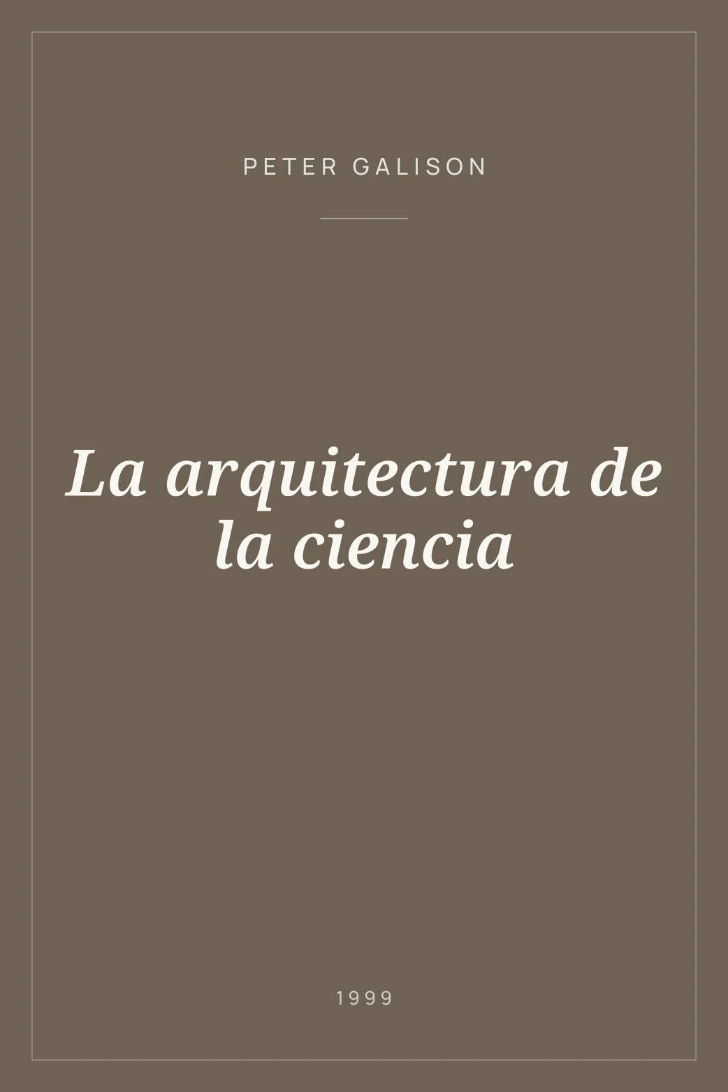 Portada de La arquitectura de la ciencia