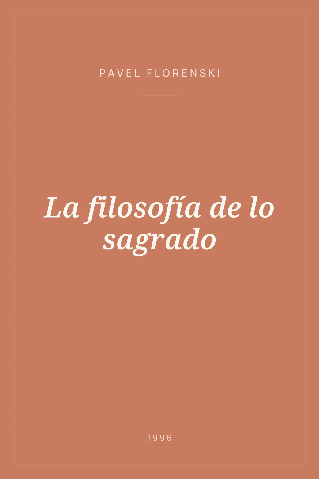 Portada de La filosofía de lo sagrado
