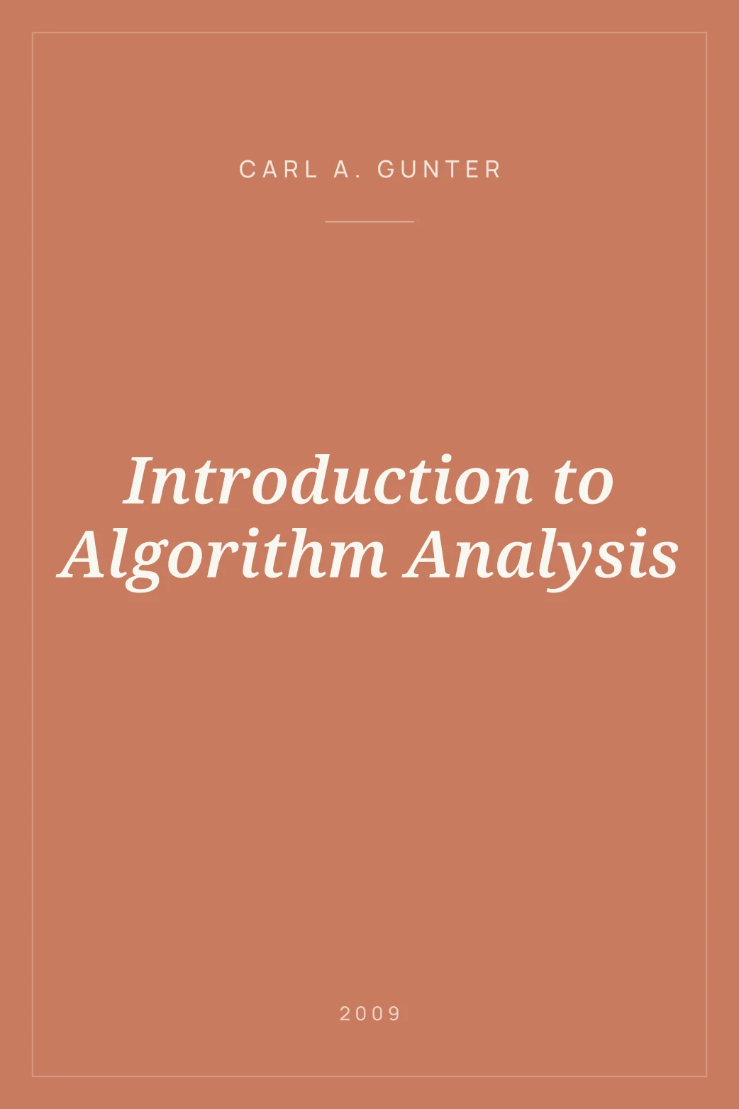 Portada de Introduction to Algorithm Analysis