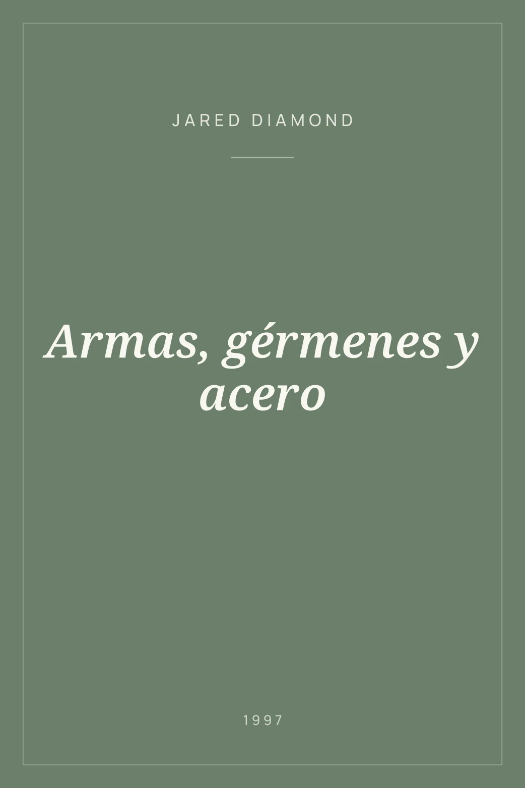 Portada de Armas, gérmenes y acero