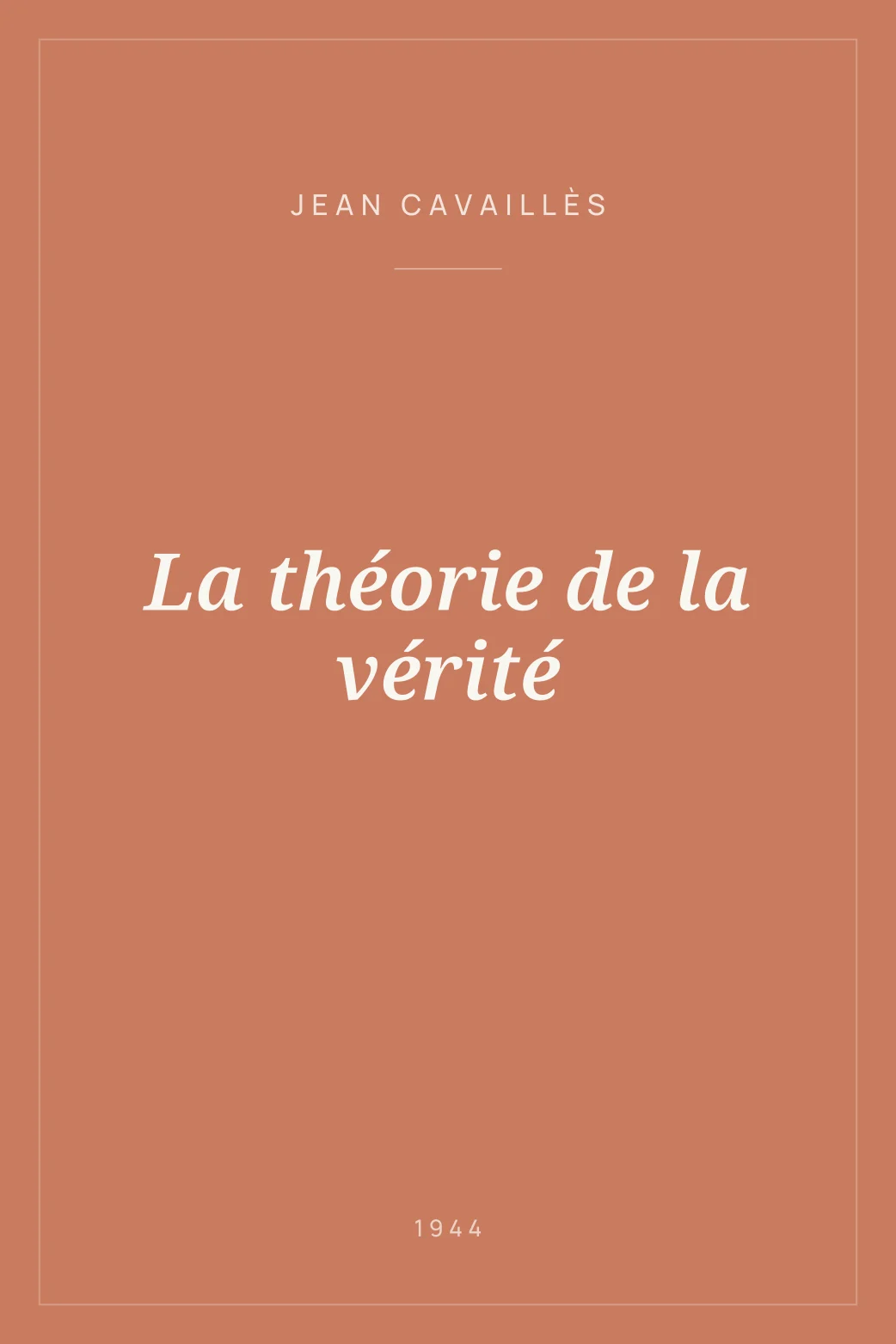 Portada de La théorie de la vérité
