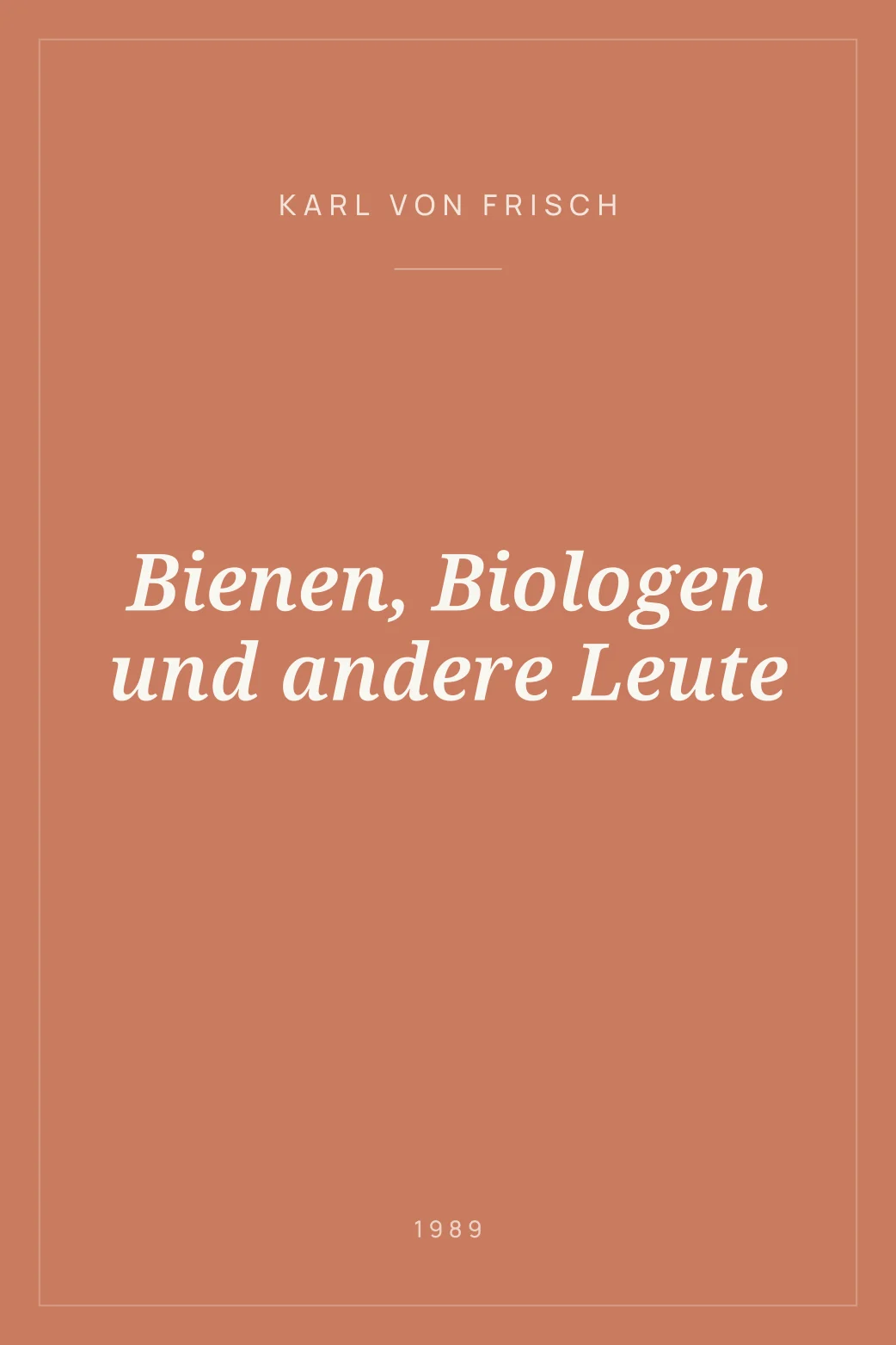 Portada de Bienen, Biologen und andere Leute