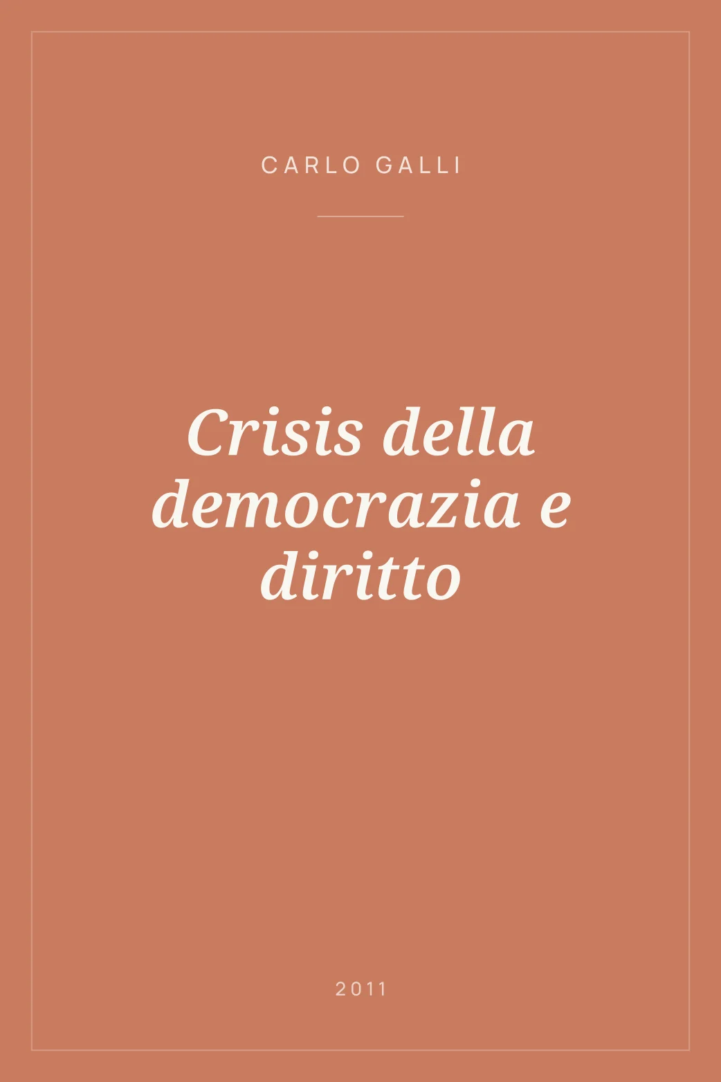 Portada de Crisis della democrazia e diritto