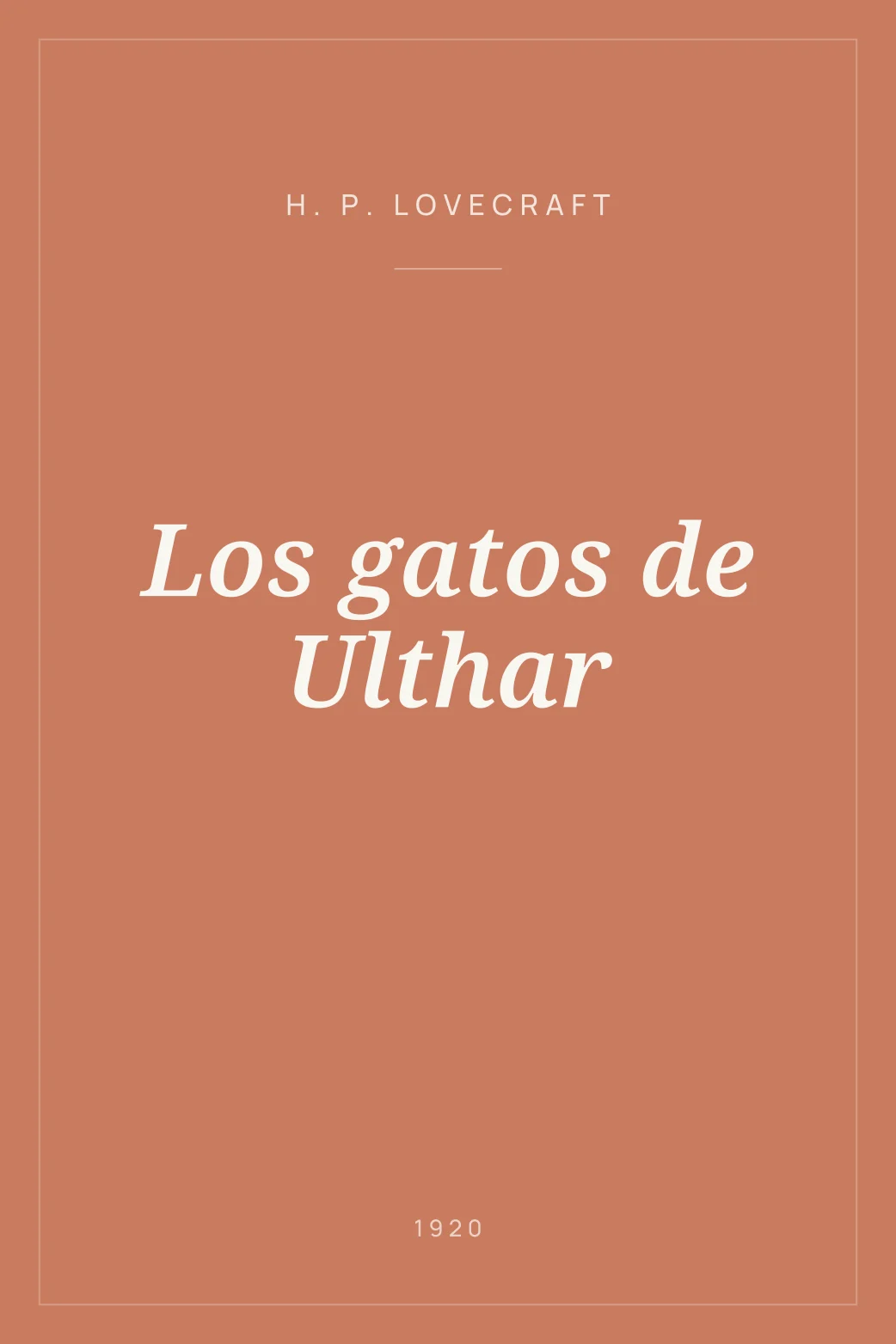 Portada de Los gatos de Ulthar