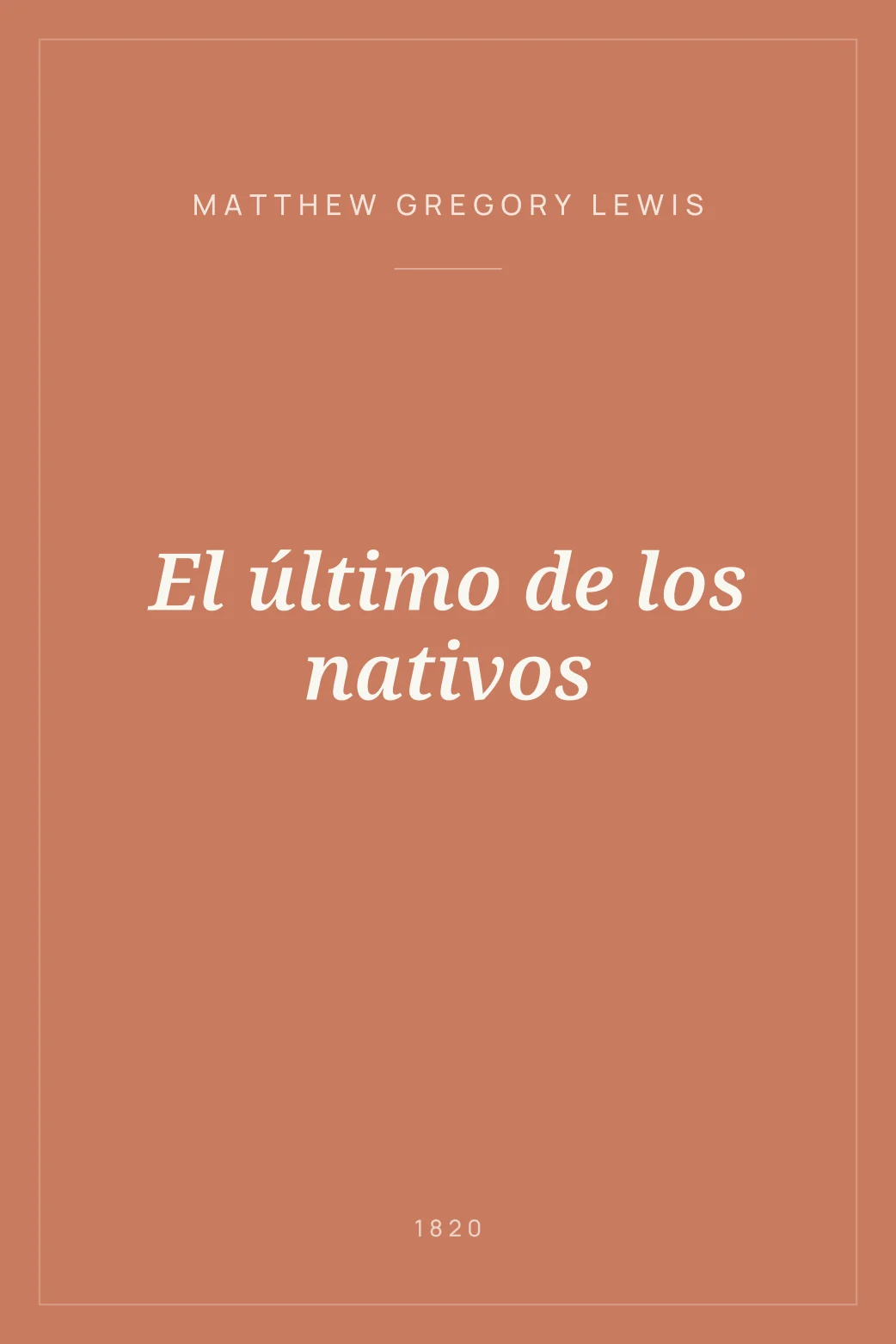 Portada de El último de los nativos