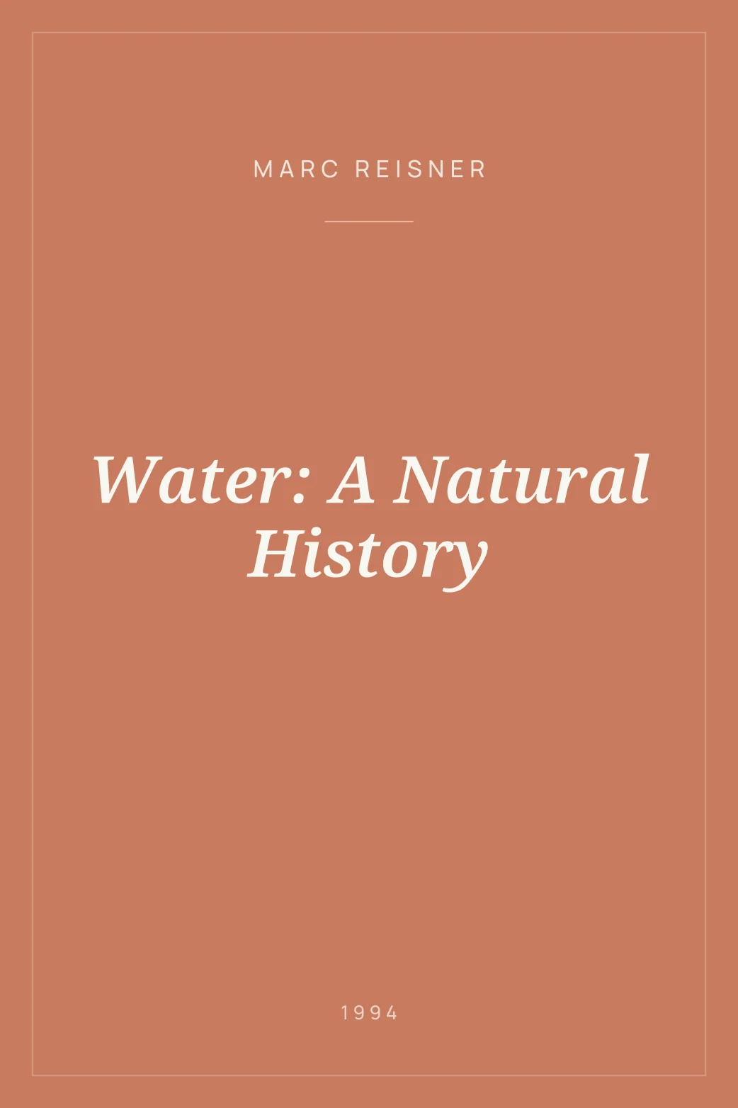 Portada de Water: A Natural History