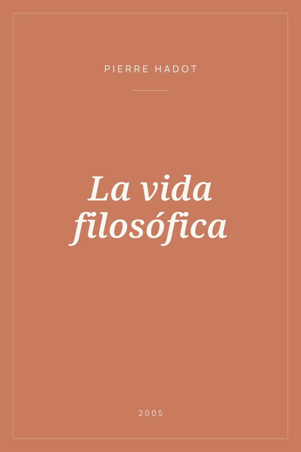 Portada de La vida filosófica