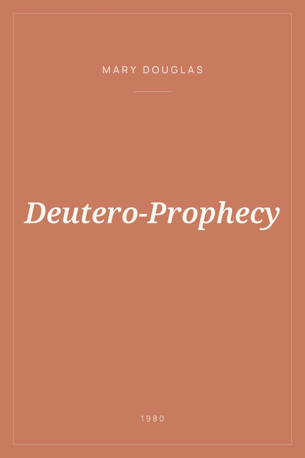 Portada de Deutero-Prophecy