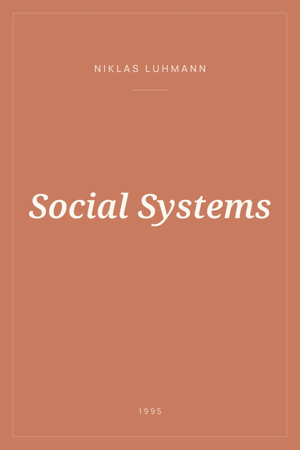 Portada de Social Systems