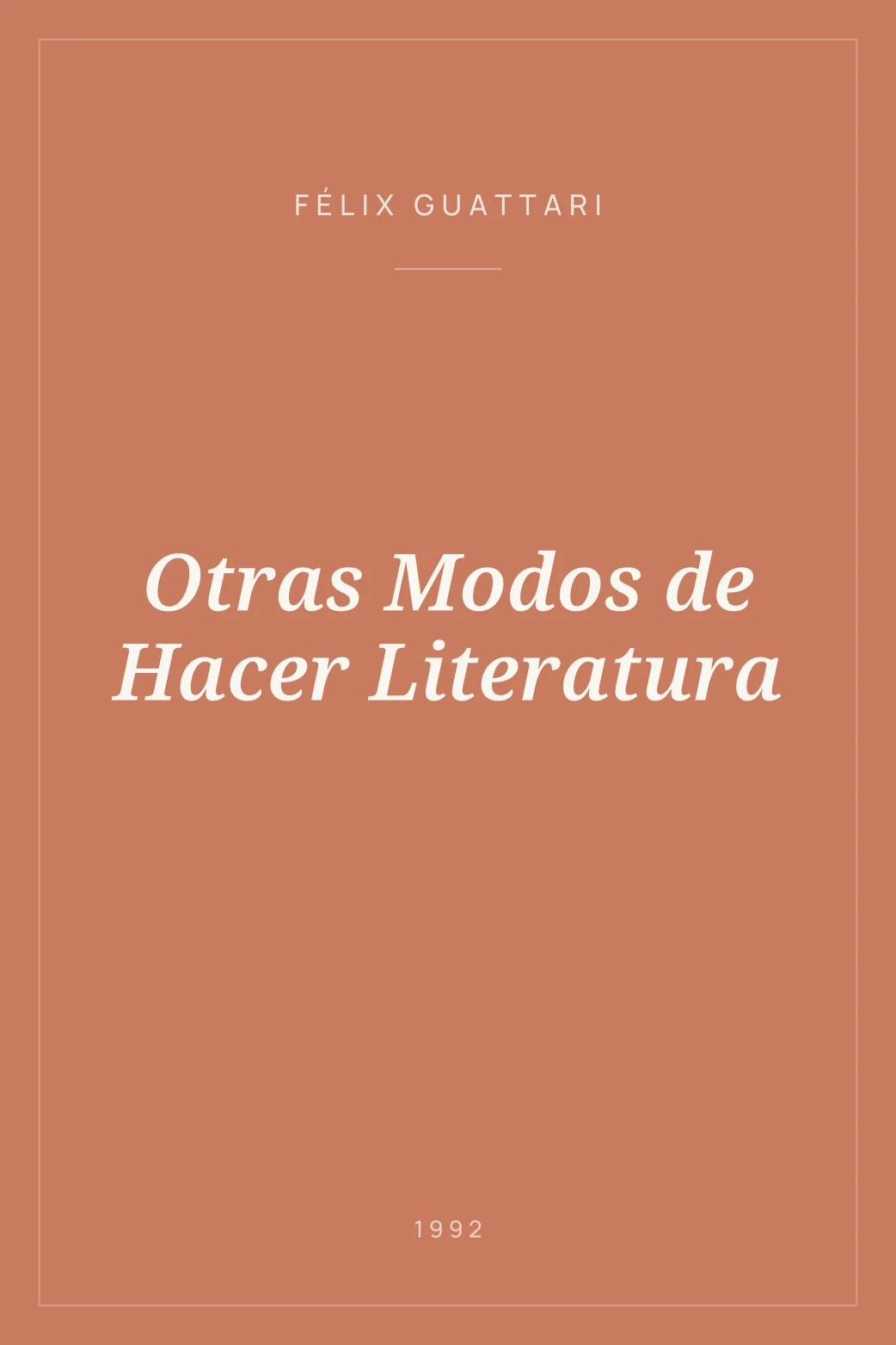 Portada de Otras Modos de Hacer Literatura