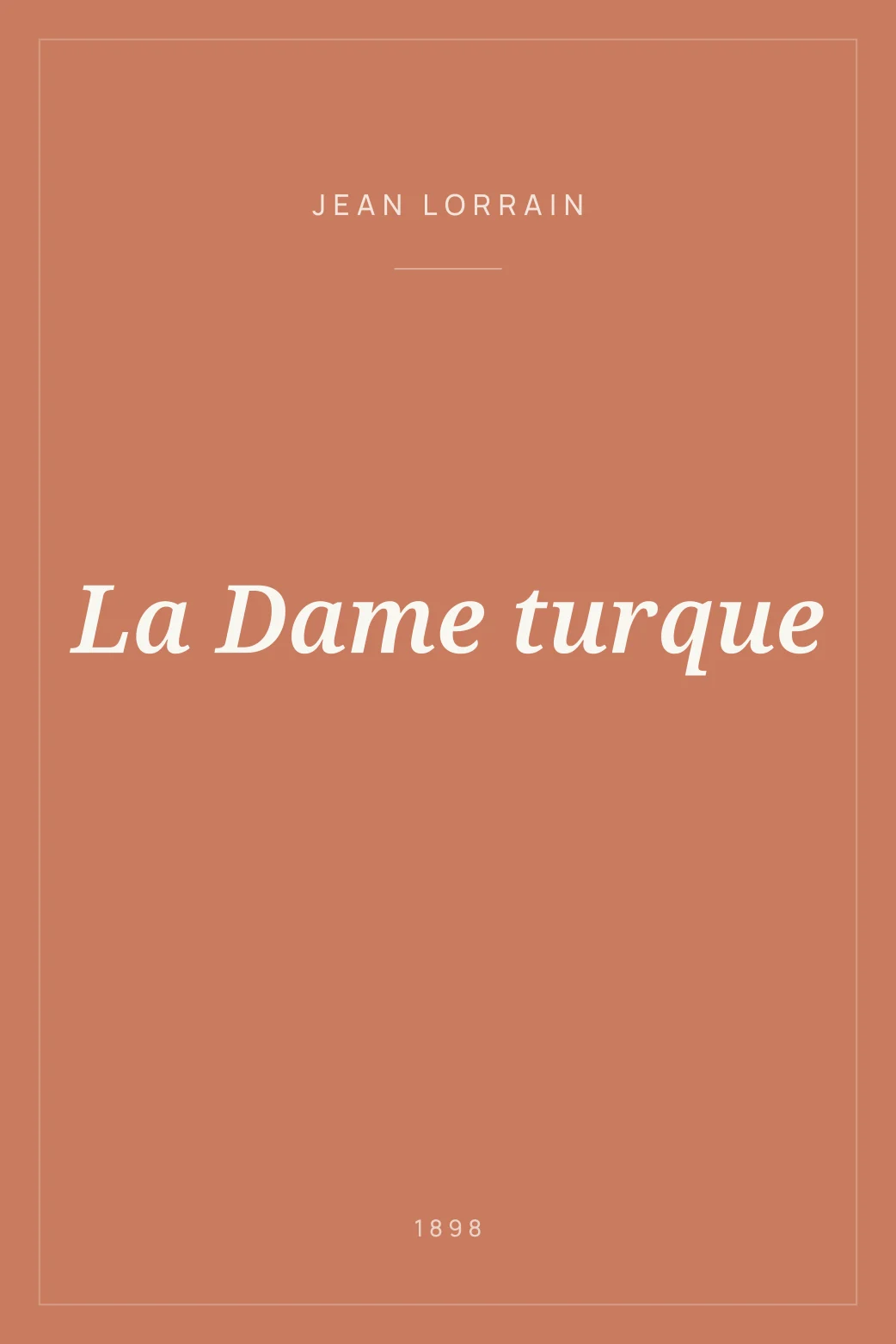 Portada de La Dame turque