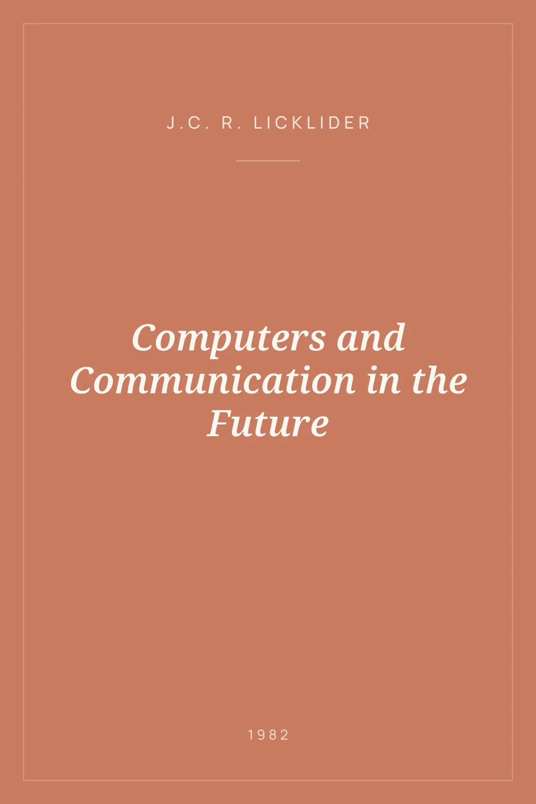 Portada de Computers and Communication in the Future