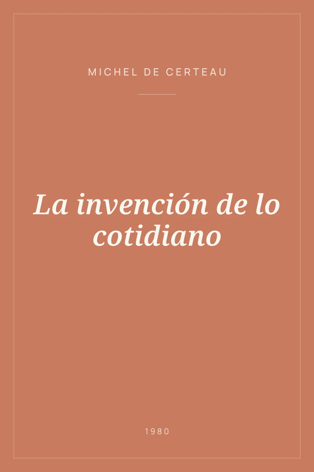 Portada de La invención de lo cotidiano