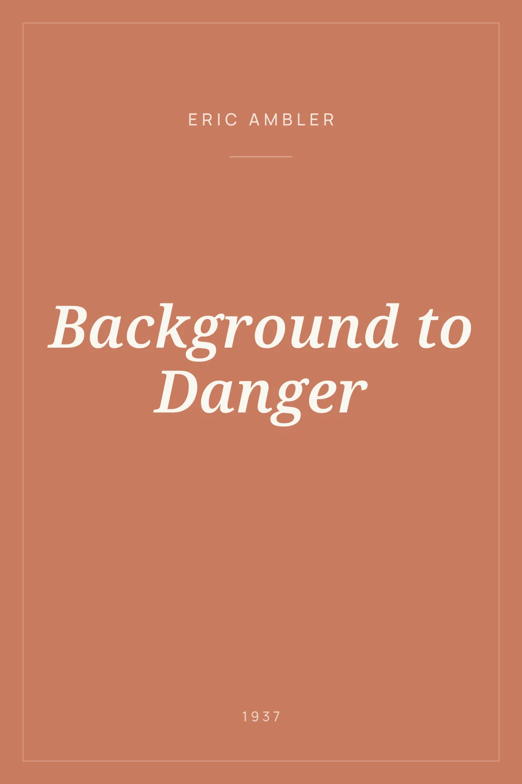 Portada de Background to Danger